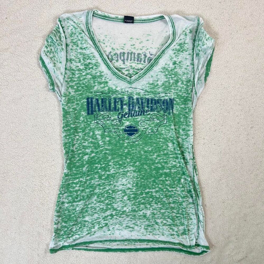 Green Y2K Harley Davidson Tee